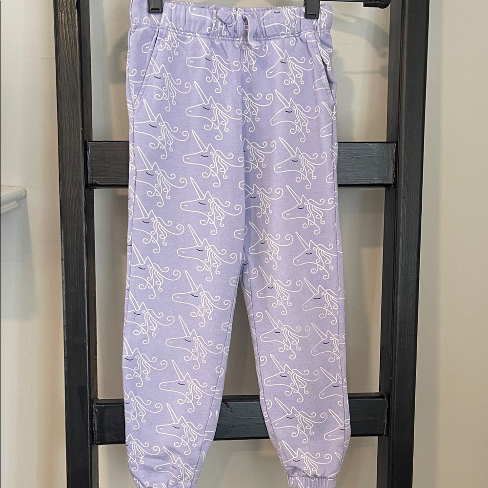 Hanna Andersson unicorn girls sweatpants size 6-7